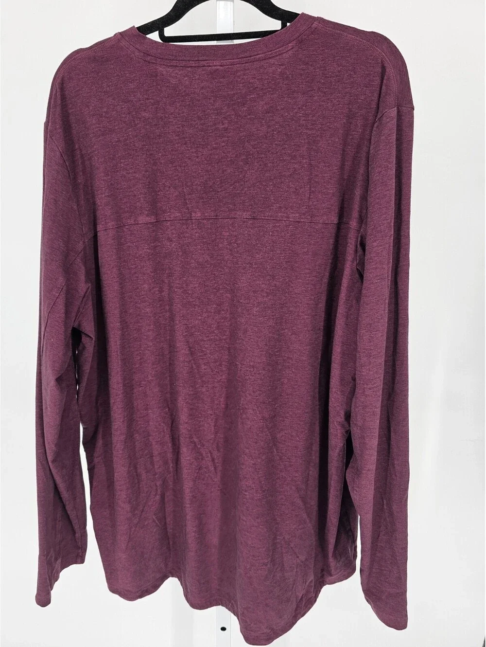 Adidas Mens Sz XXL Long Sleeve Crew Neck T Shirt Dark Purple Athletic